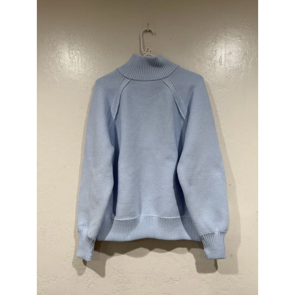 OFFLINE by Aerie Womens Light Blue Quarter Zip Textured Knit Sweater Small